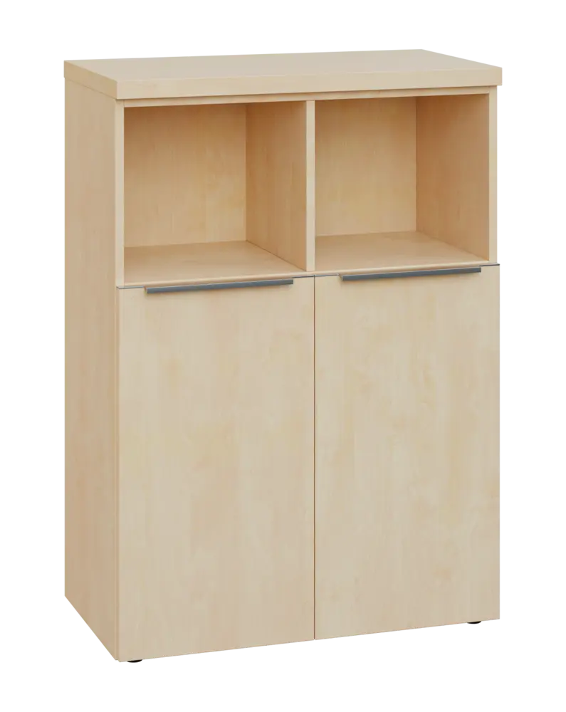 SIN 3 - 8DN2 kancelářská skříň, 2-dveřová/nika, 1120x800x400, bříza světlá